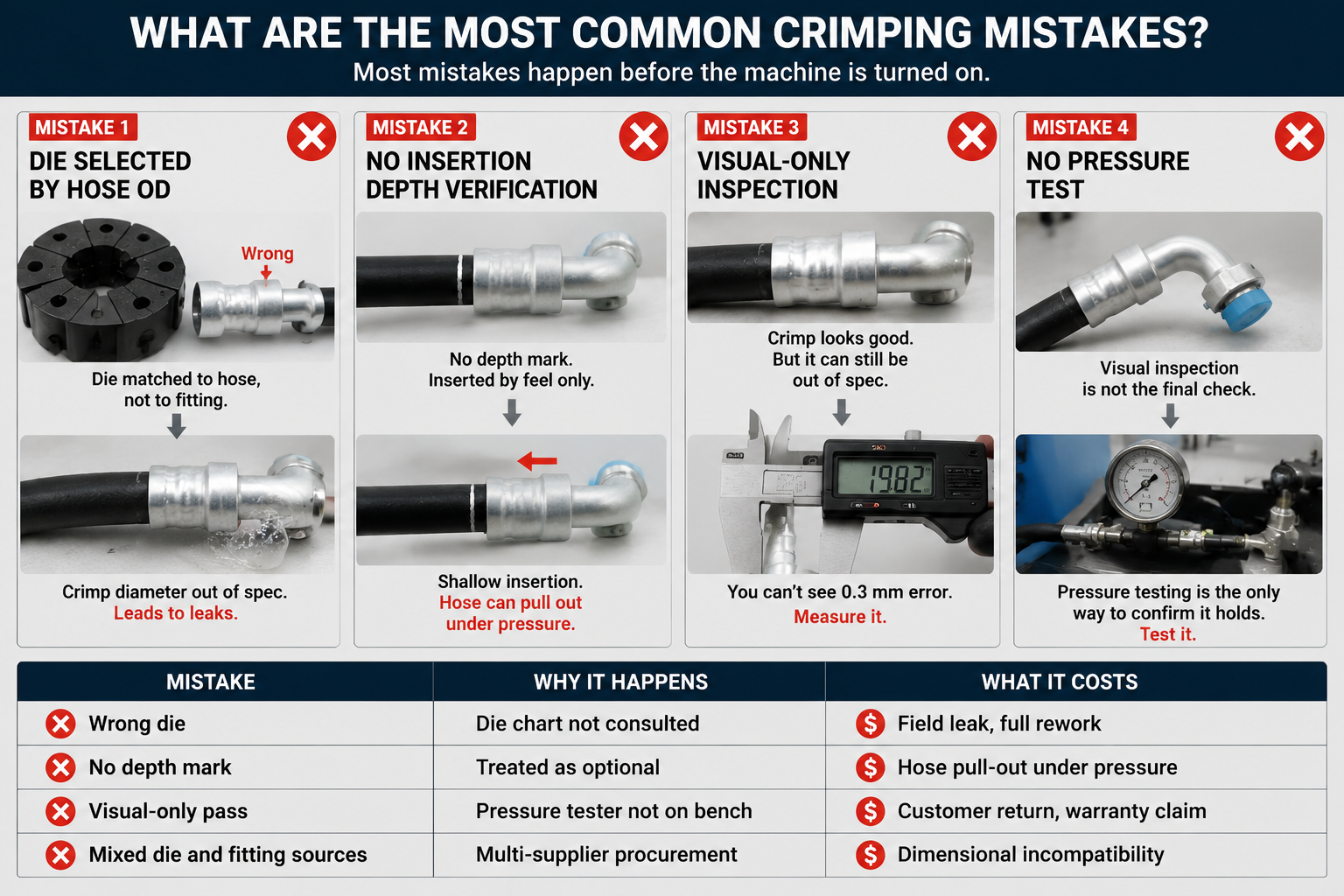 Common AC hose crimping mistakes